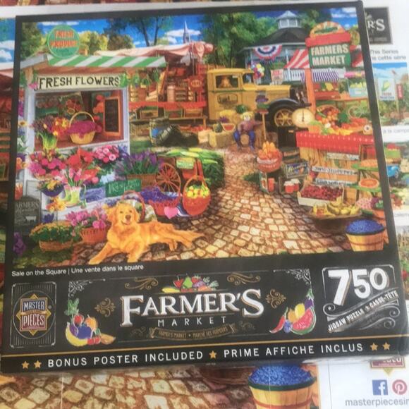 Master Pieces Farmer’s Market 750 Piece Puzzle COMPLETE - Picture 1 of 4